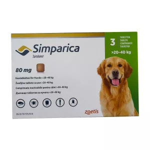 Симпарика для собак 80мг 20-40кг ГЕРМАНИЯ! таблетки для пер. пр. N3