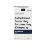 Атрипла полный аналог (Virarazer - Viraday) Тенофовир + Эмтрицитабин + Эфавиренз табл. №30